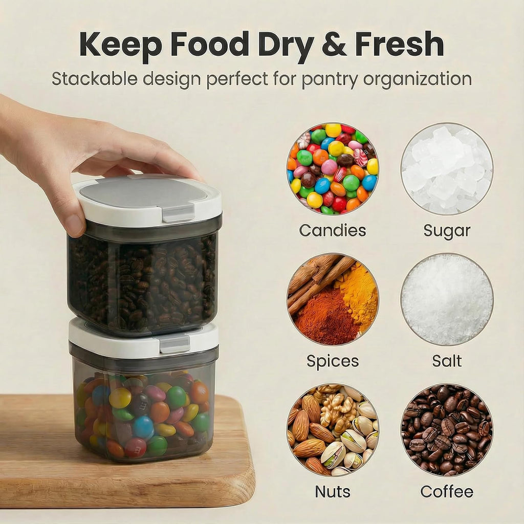 2 Pack Airtight Coffee Canister with Scoop, 27 Fl.Oz Coffee Storage Container for Ground Coffee, Beans, Tea, Sugar