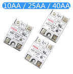 BIK 1pcs SSR-10 25 40 50 60 75 80 100DA DC Control AC SSR White Shell Single Phase Solid State Relay Without Plastic SSR-25DA SSR-40DA(AA,SSR 40)
