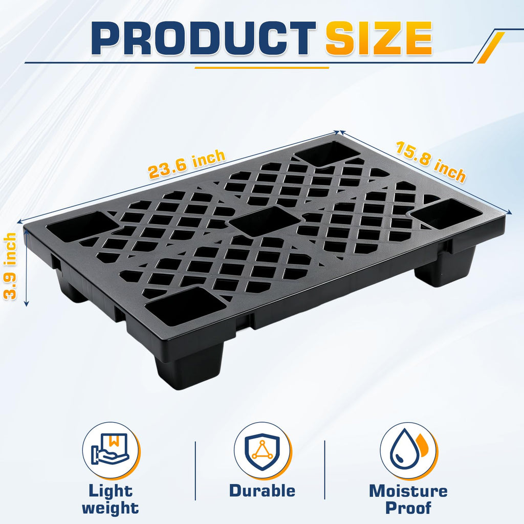 12 Pcs Plastic Pallets for Basement Storage Support up to 1800 Lbs
