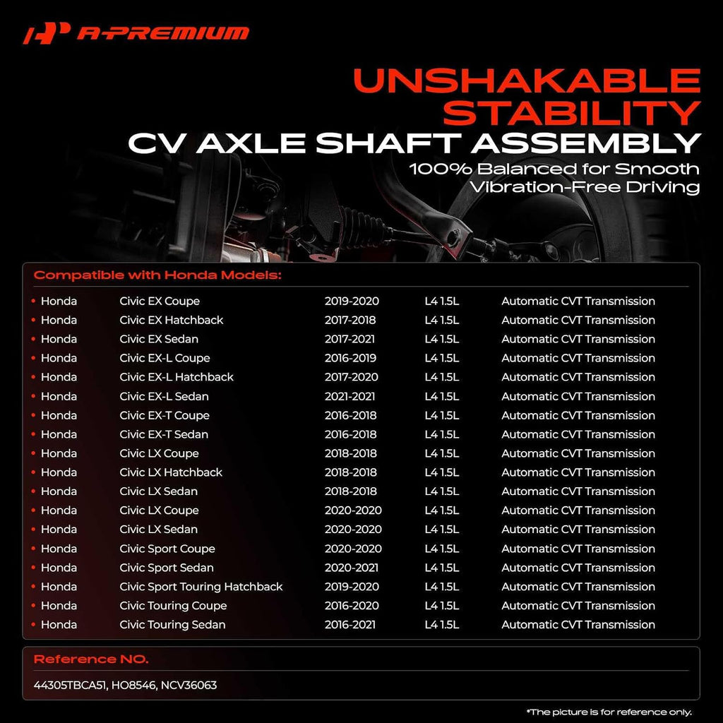 A-Premium Front Right Passenger Side CV Axle Shaft Assembly