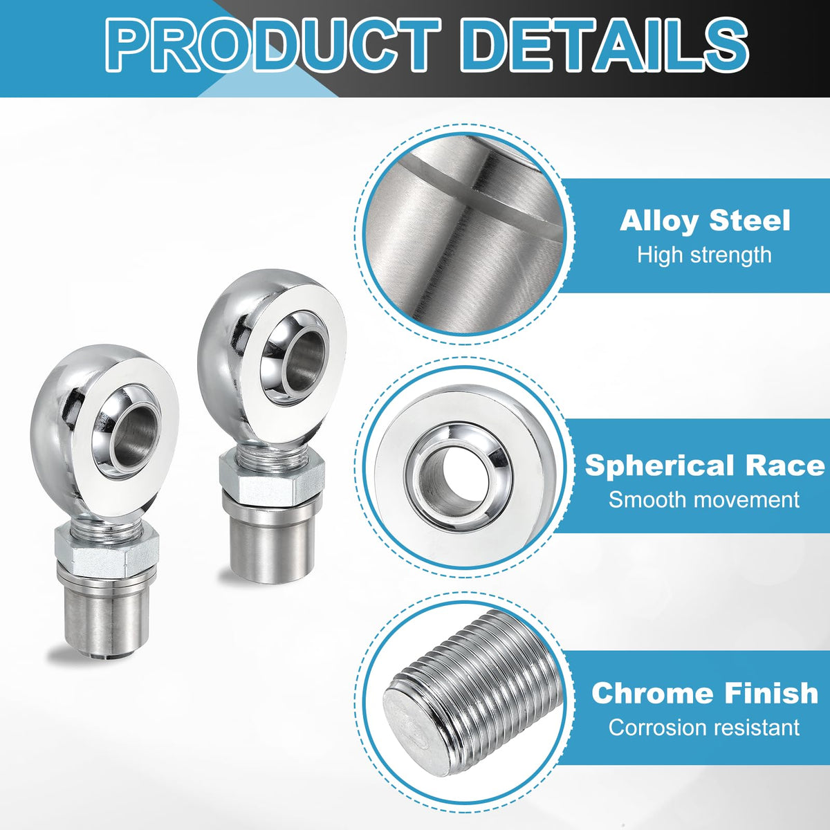 Kozelo 1 1/4"-12UNF Rod End Bearing Kit, 1" Left and Right Hand Thread