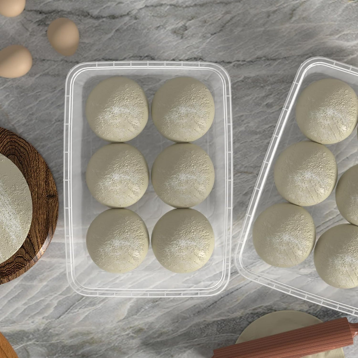 4-Pack 14 L Clear Dough Proofing Box, Food Pizza Storage Container