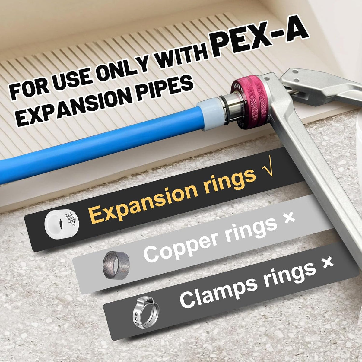 5PCS Foskan PEX-A Expansion Fittings, 1 Inch Brass Tee