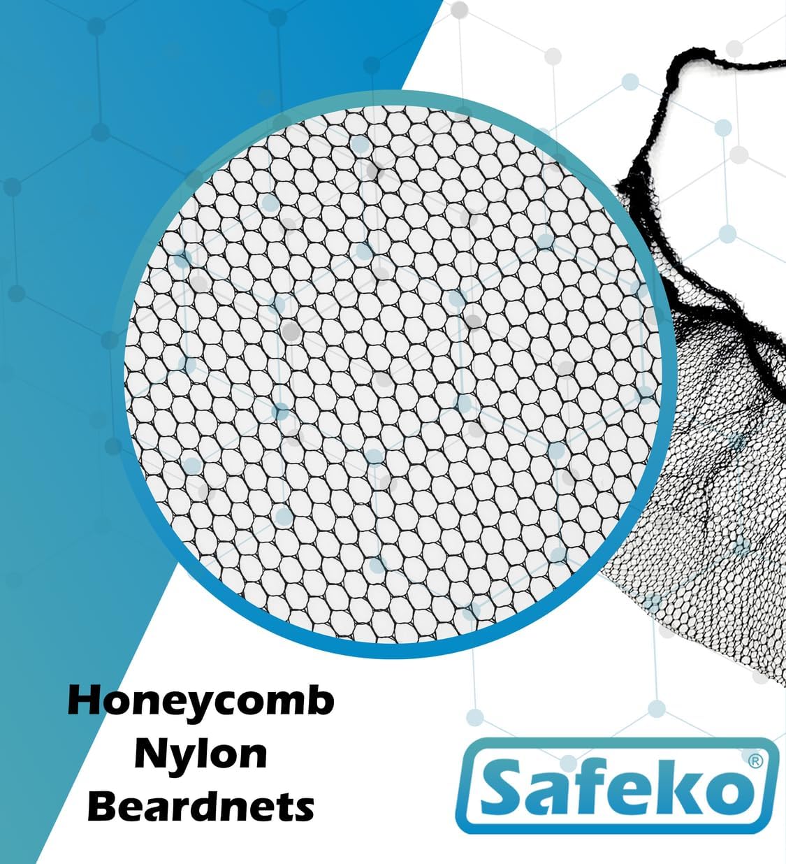 Disposable Honeycomb Nylon Beard Nets | Breathable, Durable | [BLACK | BROWN | WHITE | 18" | 21"]