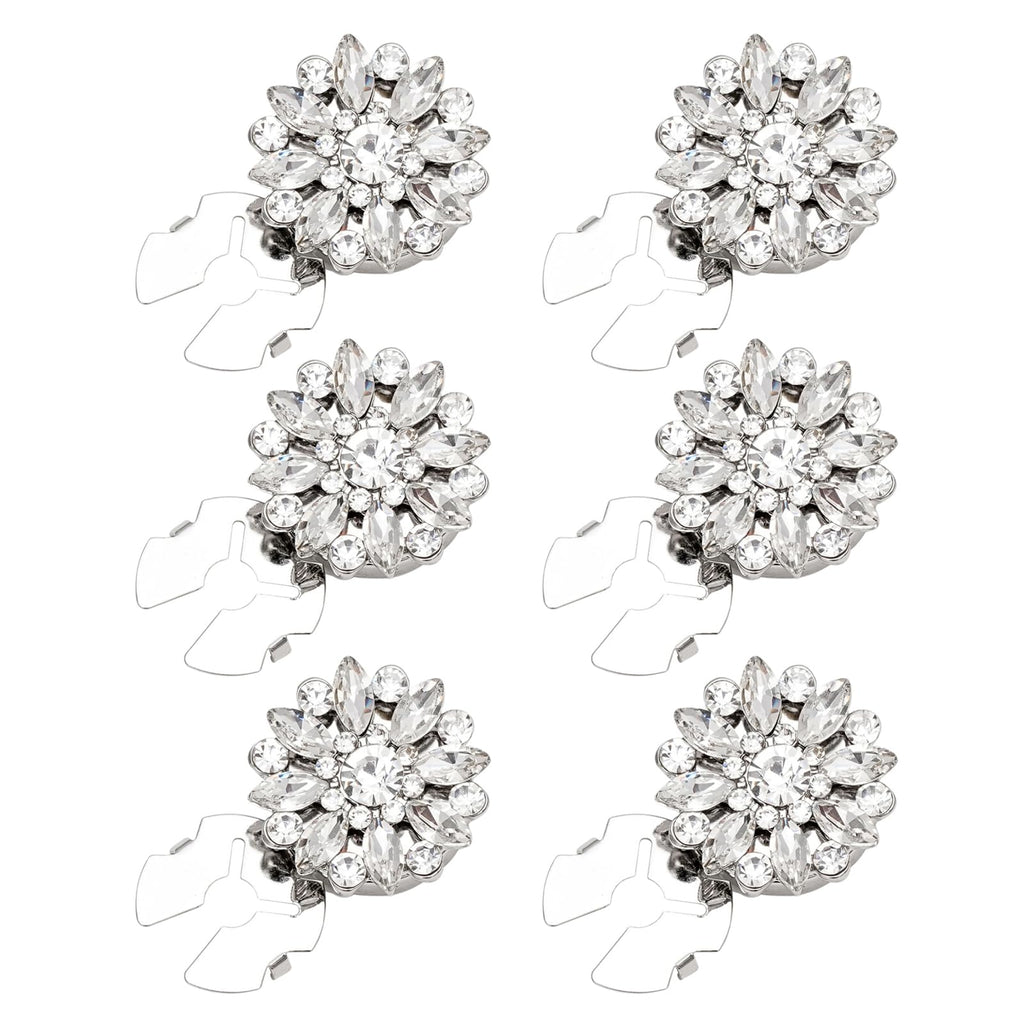 6Pcs Rhinestone Button Covers, Detachable Crystal Embellishment
