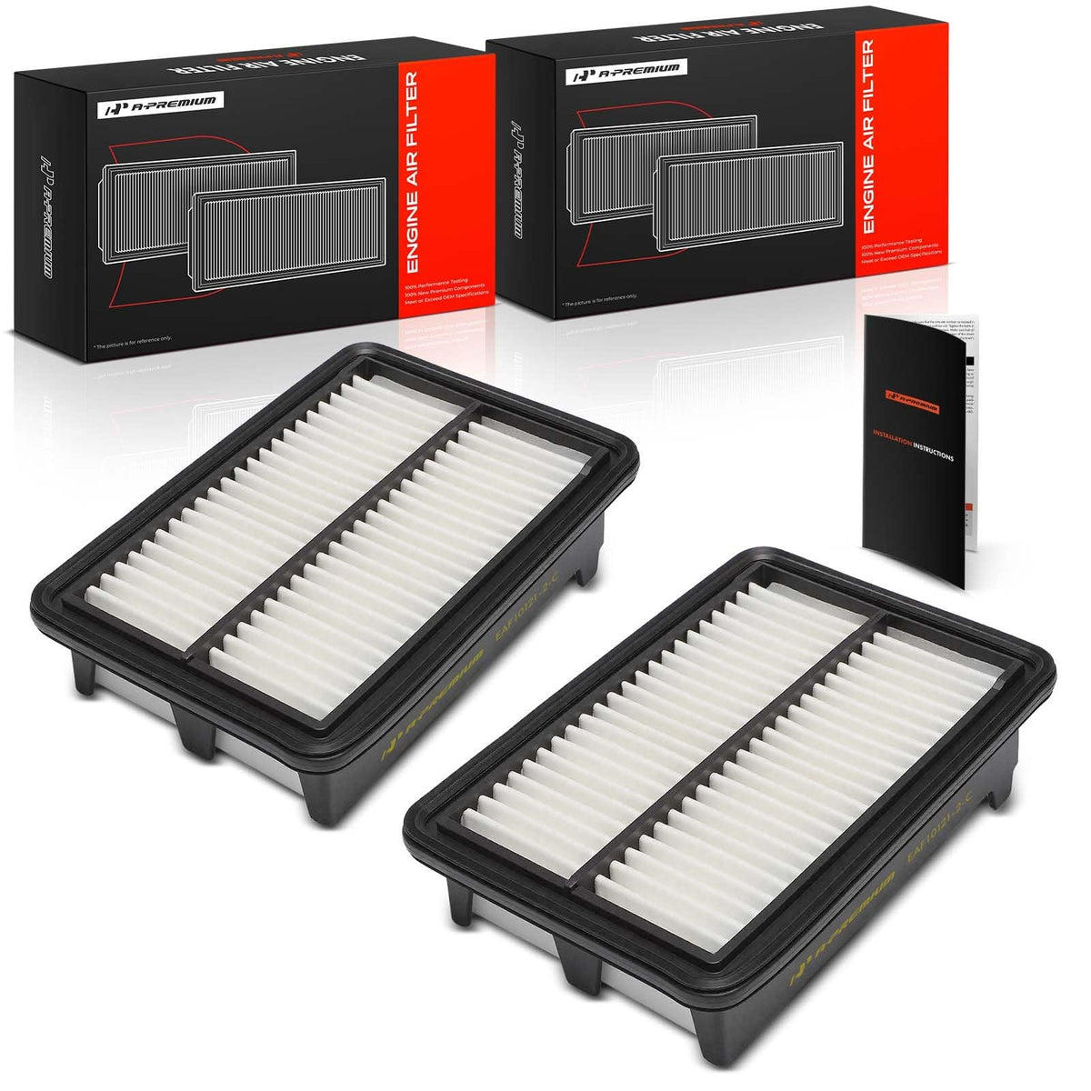 A-Premium 2-PC Engine Air Filter Compatible with Honda