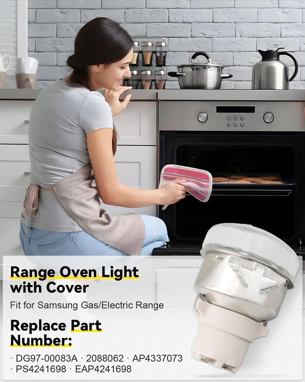 DG97-00083A Range Oven Light with Cover Fit for Samsung Gas/Electric Range