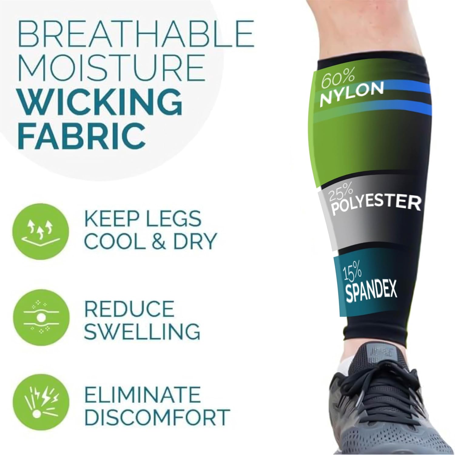 Calf Compression Sleeves for Men and Women - Leg Compression Sleeve - Footless Compression Socks for runners