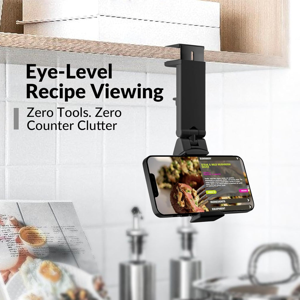 Universal in Flight Airplane Phone Holder Mount. Hands Free Viewing with Multi-Directional Dual 360 Degree Rotation.