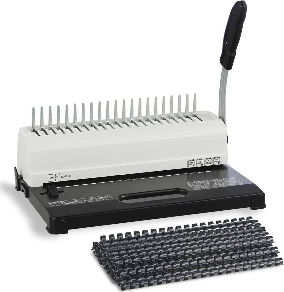 Binding Machine, Punch 12 Sheets, 450 Sheets, Adjustable Margin | Comb Binding Machine, 19-Hole, Punch 12 Sheet, 145