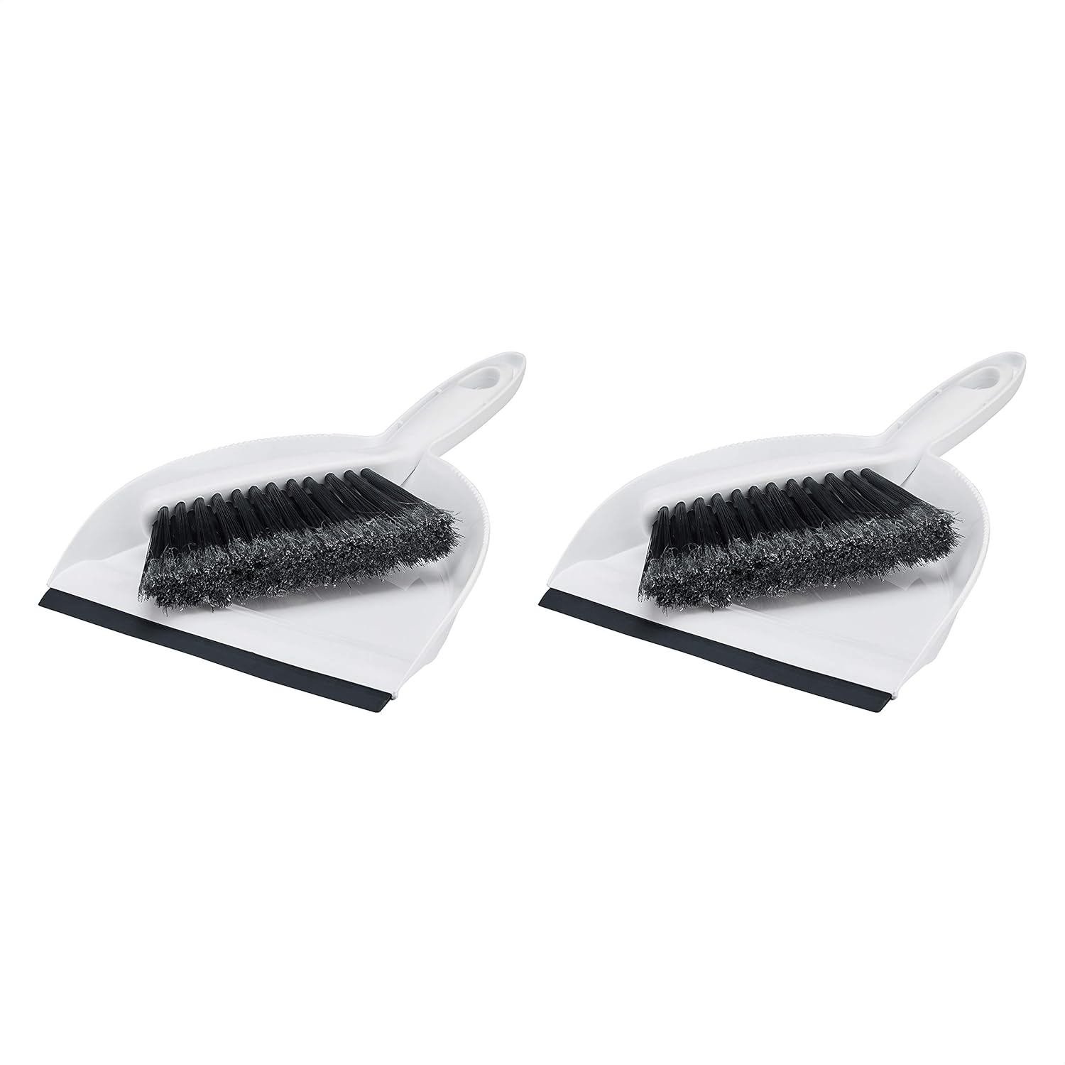 Small Portable Mini Dustpan and Brush Set for Indoor Outdoor Floor Cleaning, Gray, Pack of 2