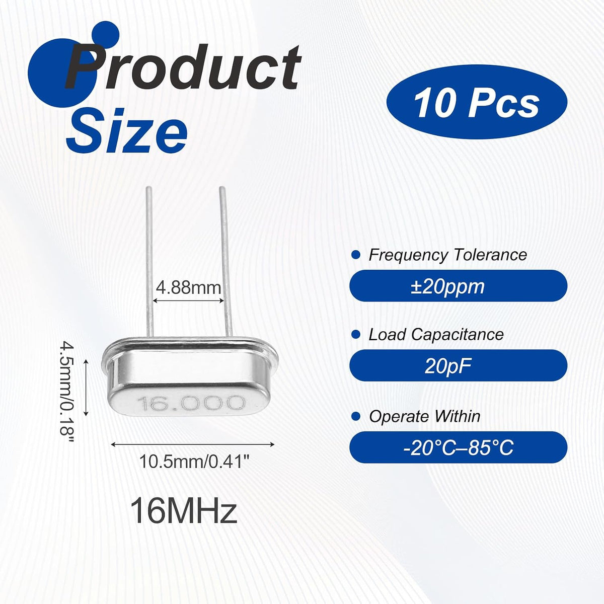 MECCANIXITY 10Pcs Quartz Crystal Oscillator 16MHz DIP 2 Pin