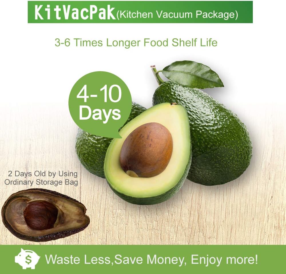 Vacuum Sealer Bags Rolls with 2 Pack 11"x50' for Food Storage