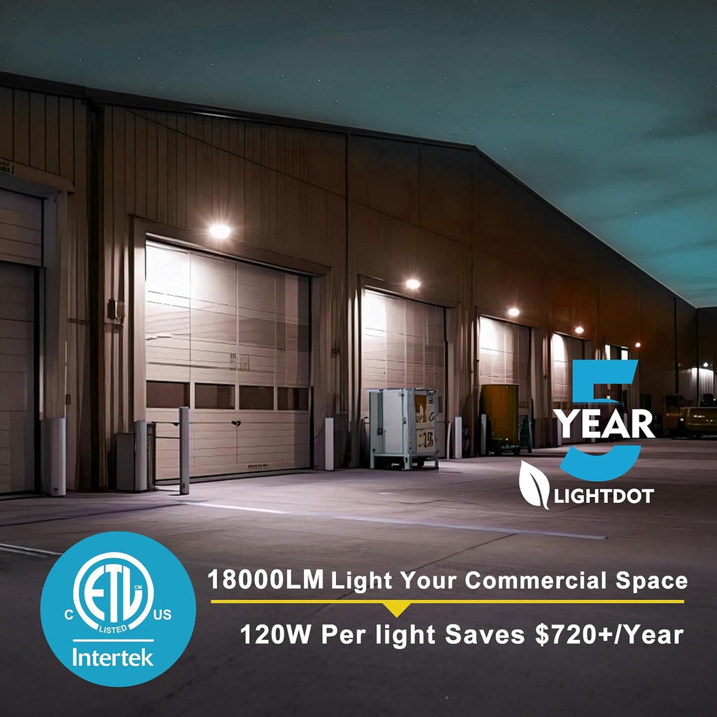Lightdot 6 Pack 120W LED Wall Pack Lights, Outside LED Exterior Light