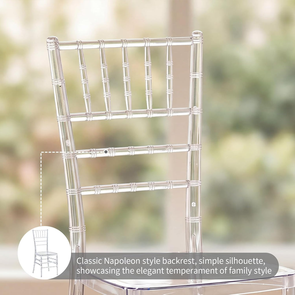 GD 2 Pack Clear Acrylic Chiavari Chairs Crystal Modern Dining Chair Stackable