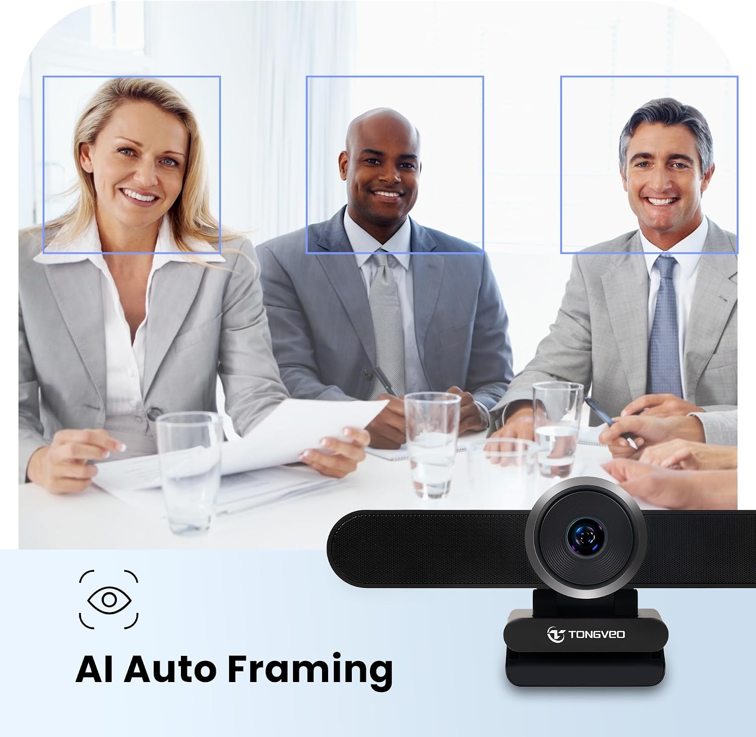 4K Webcam Conference Call Room Web Camera with Dual Microphones &Speaker, | All-in-One USB Video Camera, 116° Wide