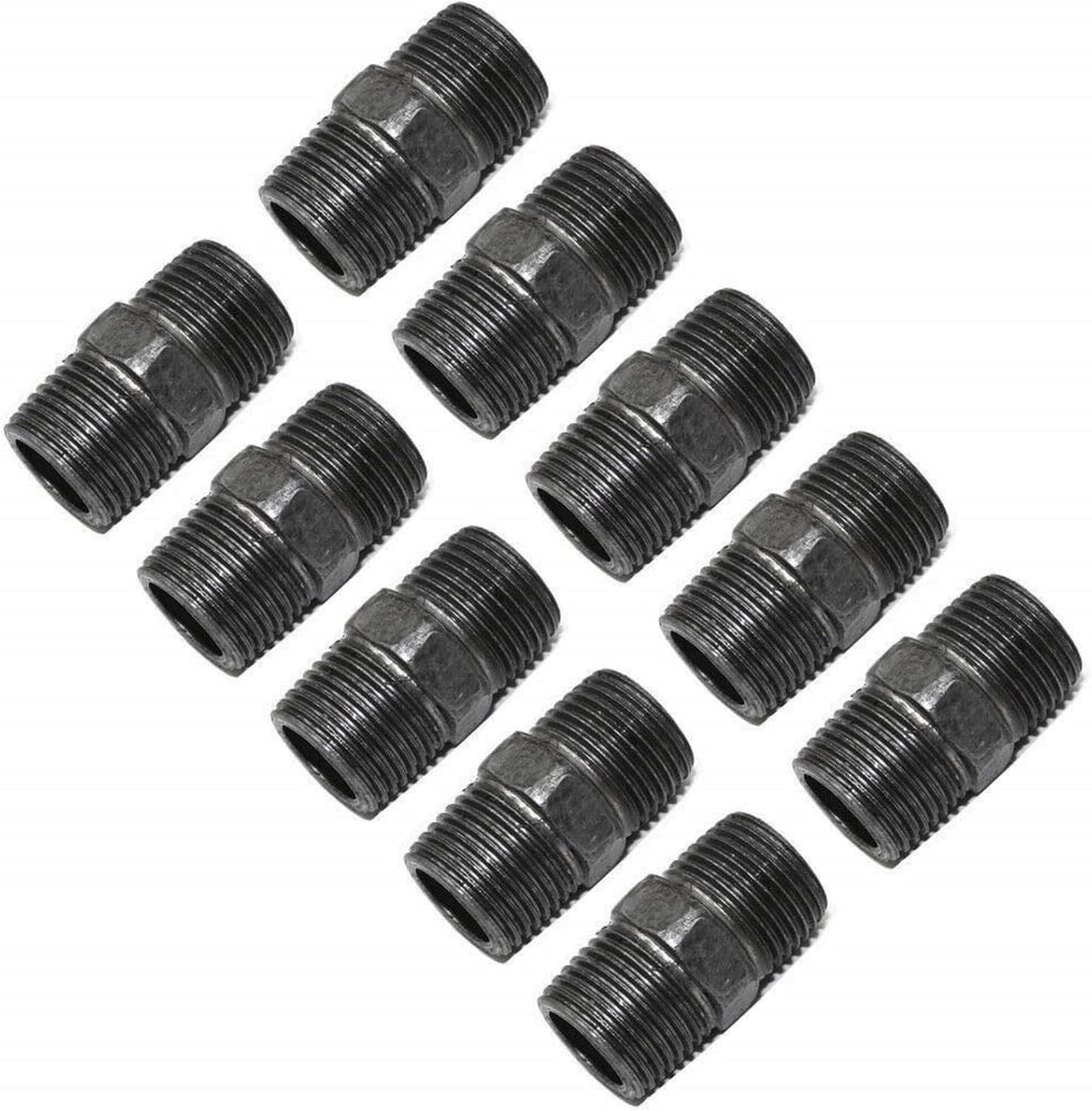 1/2"x1.5" Dark Gray Malleable Iron Threaded Pipe Nipple Fittings