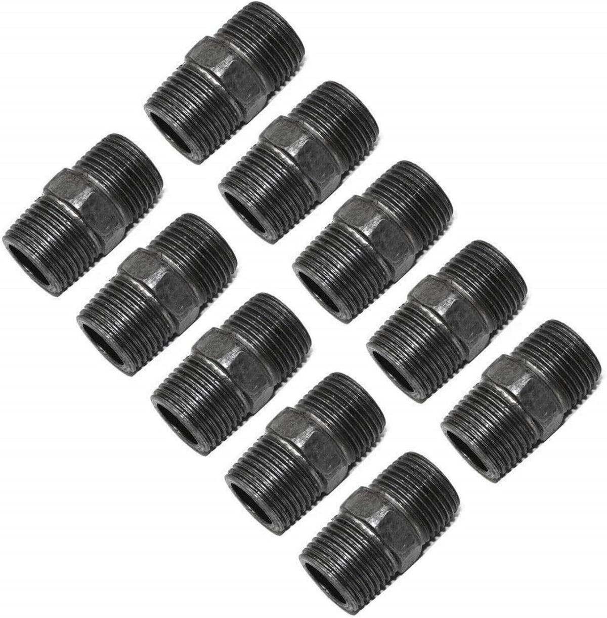 1/2"x1.5" Dark Gray Malleable Iron Threaded Pipe Nipple Fittings