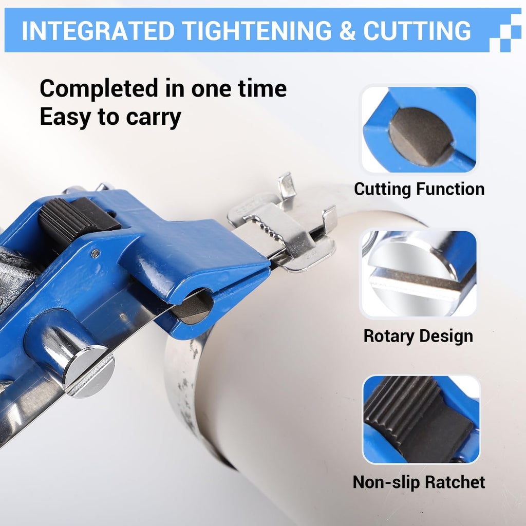 S304 Stainless Steel Strapping Kit, Heavy-Duty Ratchet Banding Tool Set