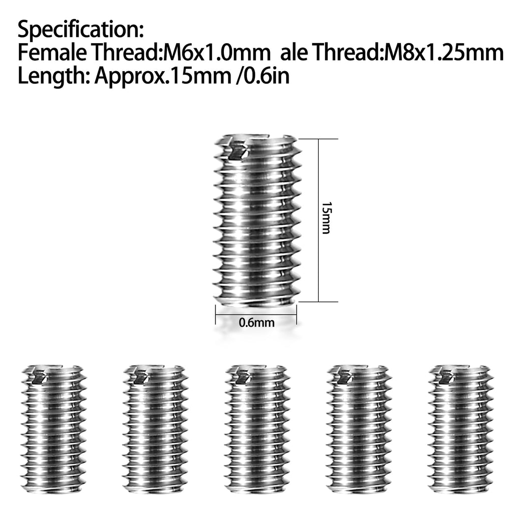 20 Pcs Thread Reducing Nuts M8 to M6 Screw Sleeve Adapter Kit