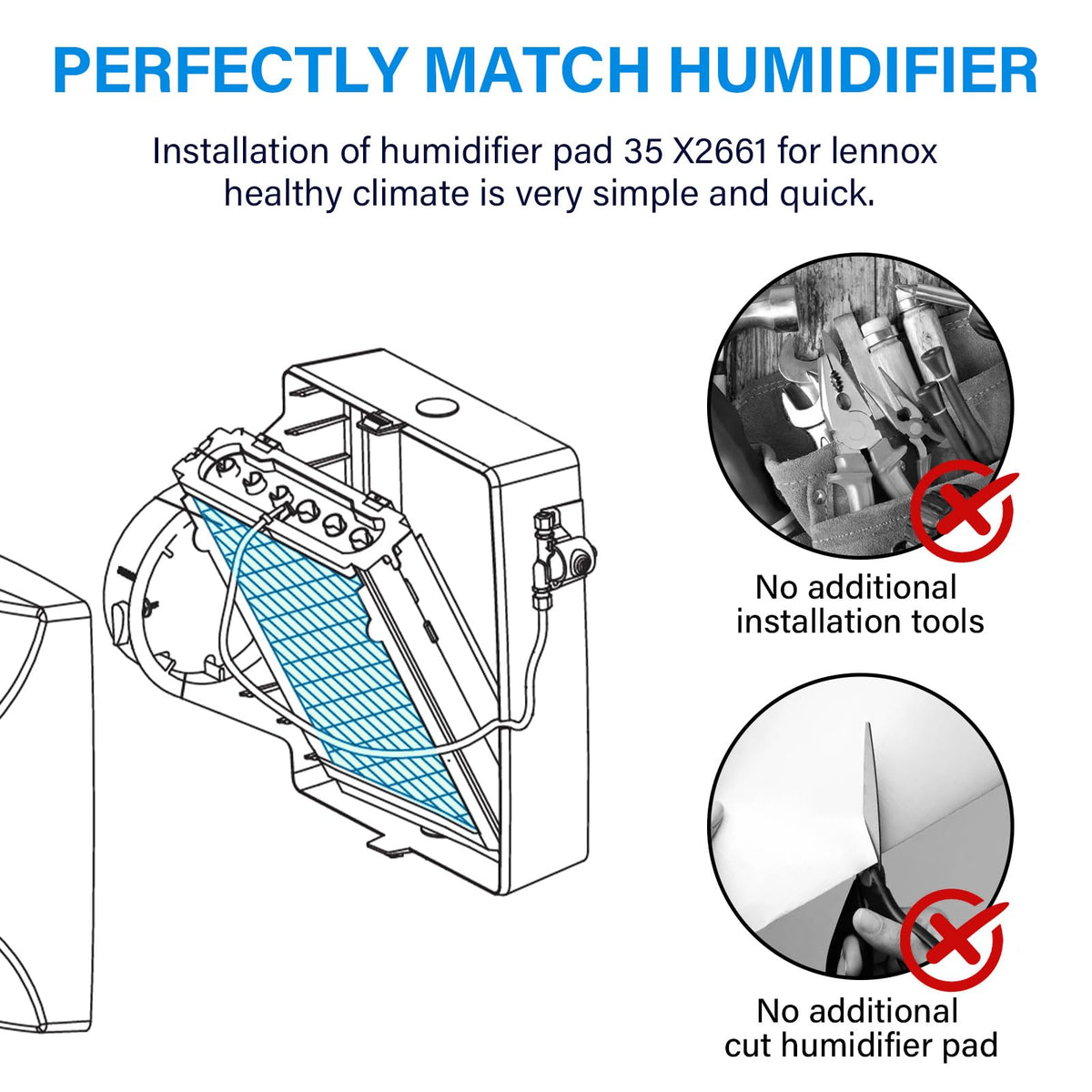 35 Humidifier Filter Pad X2661 for Lennox Healthy Climate Water Panel