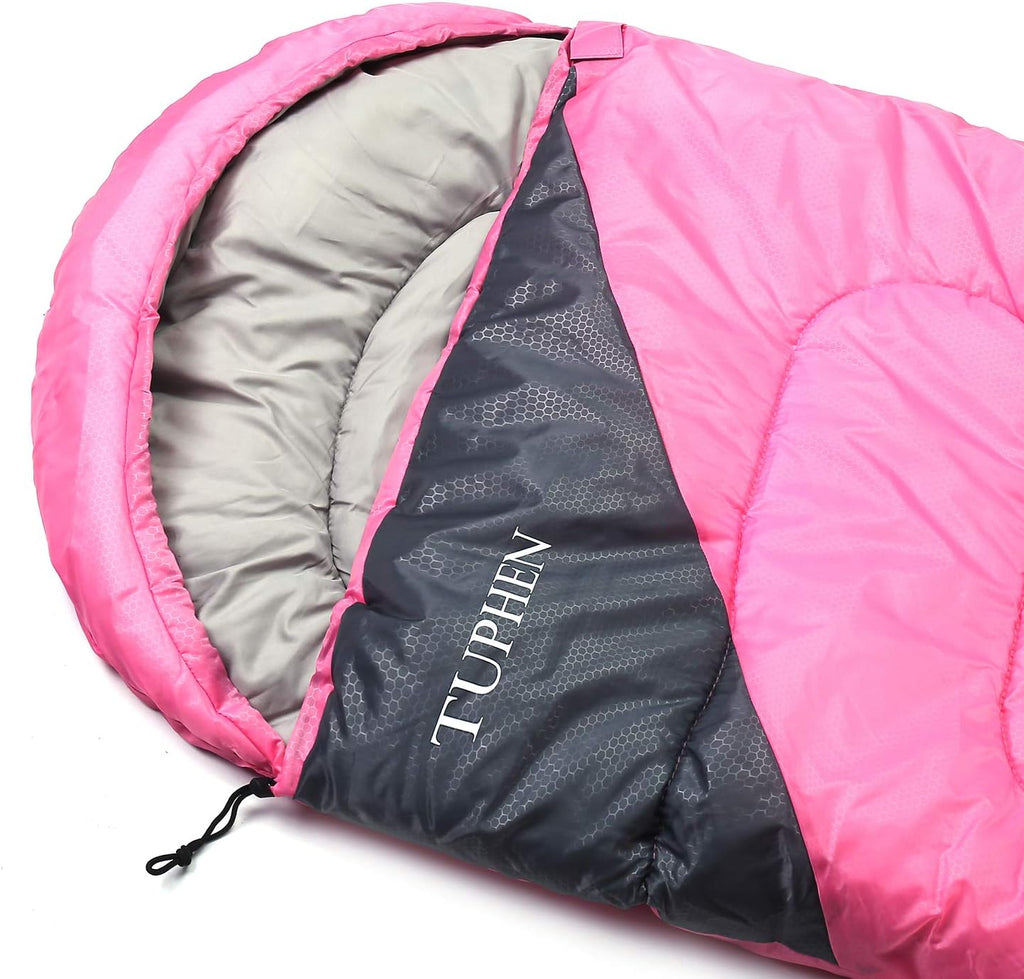 Sleeping Bags for Adults Kids Boys Girls Backpacking Hiking Camping Microfiber Liner, Cold Warm Weather 4 Seasons
