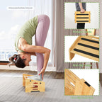 HOOBRO Bamboo Foot Rest, Adjustable Under Desk Footrest with 5 Height Options & Angles, Non-Slip Ergonomic Foot Rest for Under Desk at Work for Improved Posture, for Home & Office, Natural YL01FP01