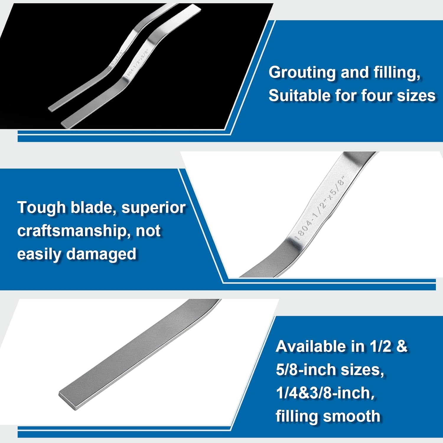 2 Pcs Double Ended Brick Jointer for Cement Pointing Trowel Masonry Tools Stainless Steel Tuck Pointing Tools