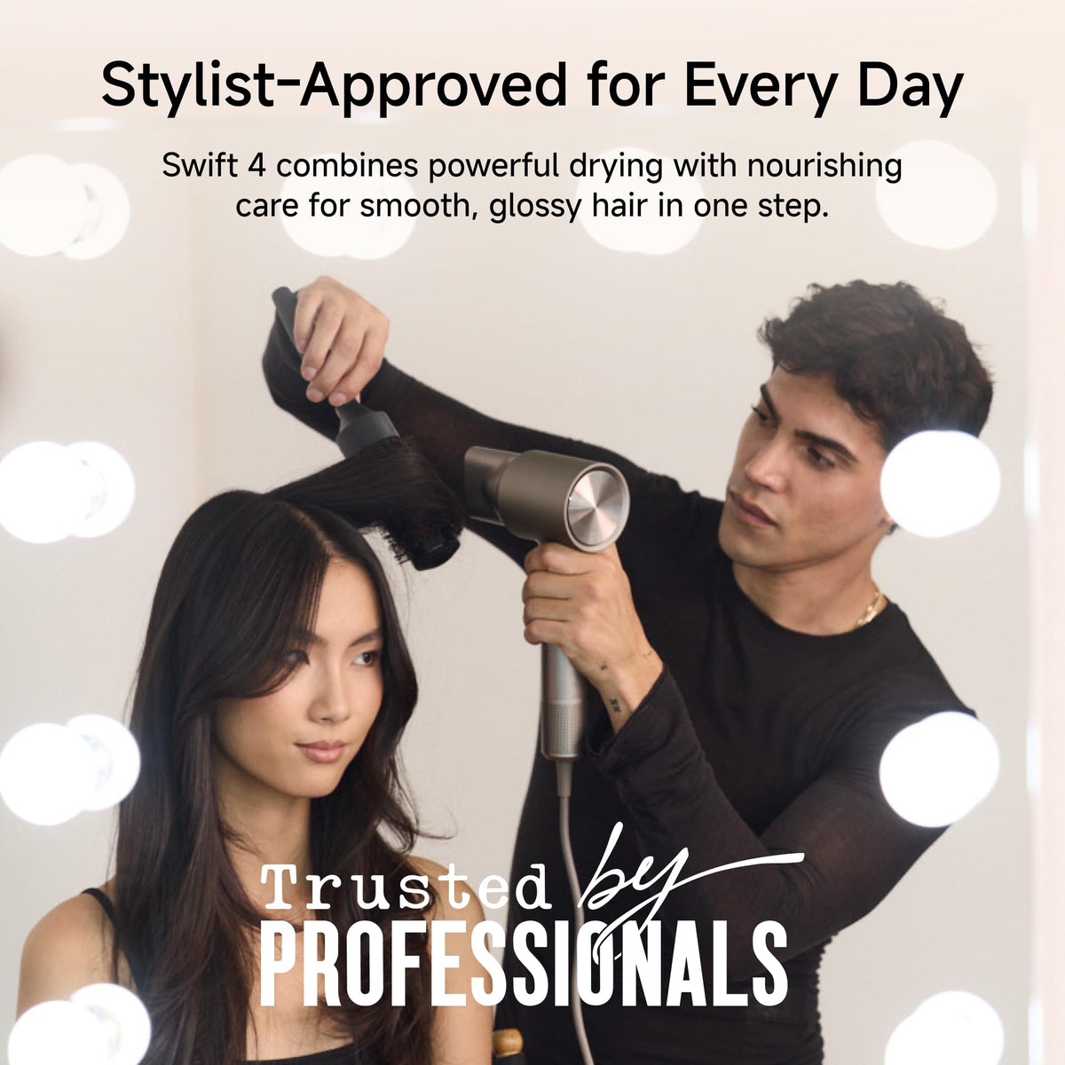 Swift 4 High-Speed Ionic Hair Dryer with Diffuser, Polished Platinum