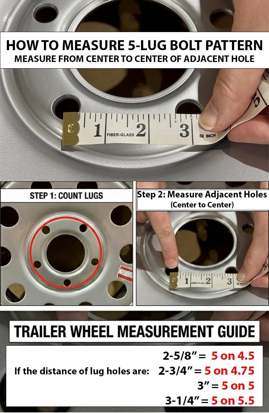 St205/75D15 Tex Star Trailer Tire On Rim, Load Range C 6 Ply Bias, 5 Lug White Spoke Wheel With 5X4.5" Bolt Pattern.