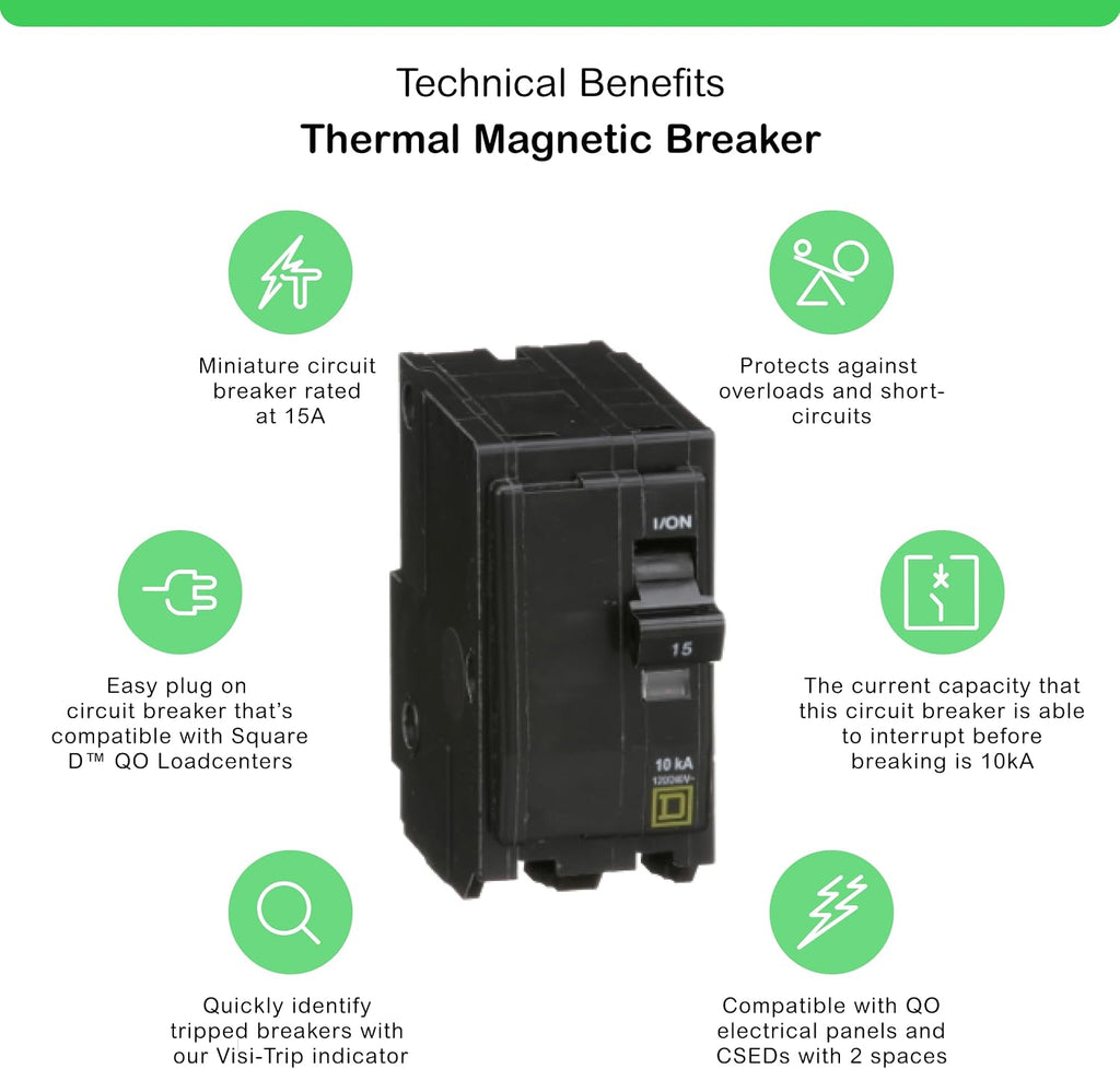Square D by Schneider Electric Square D - QO 15 Amp Two-Pole Circuit Breaker
