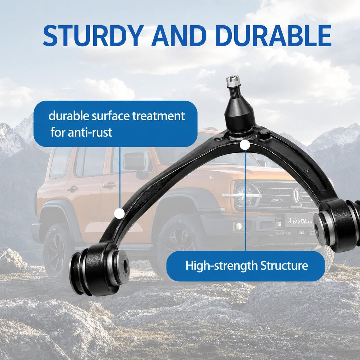 Front Upper Control Arms + Lower Ball Joints Suspension kit Replacement for 2007-2013 Chevy Silverado Tahoe Avalanche Suburban GMC Sierra Yukon XL Cadillac Escalade ESV EXT K80669 K80670 K6541