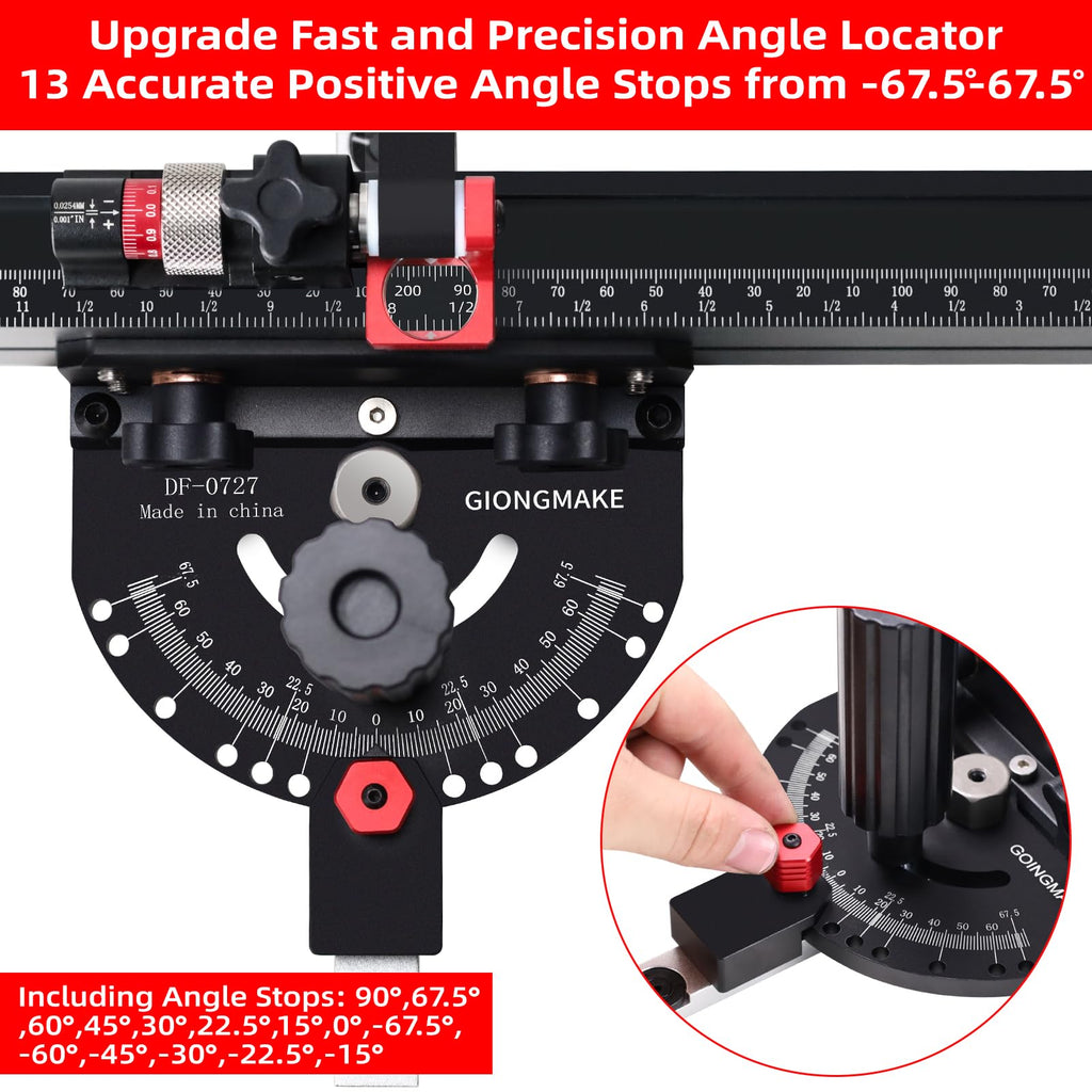 GOINGMAKE Table Saw Miter Gauge for Table Saw with Micro Adjust Flip Stop