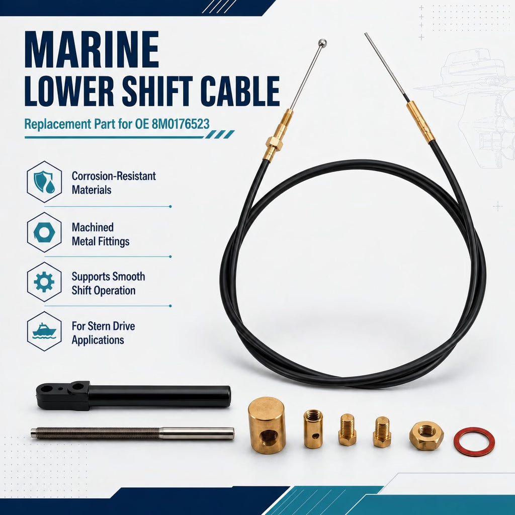 Gobuywell Lower Shift Cable 8M0176523 Replacement for MerCruiser Bravo Stern Drives - Replaces 865437A02 - Heavy Duty Marine Gear Shift Cable for All Weather Performance & Easy Installation