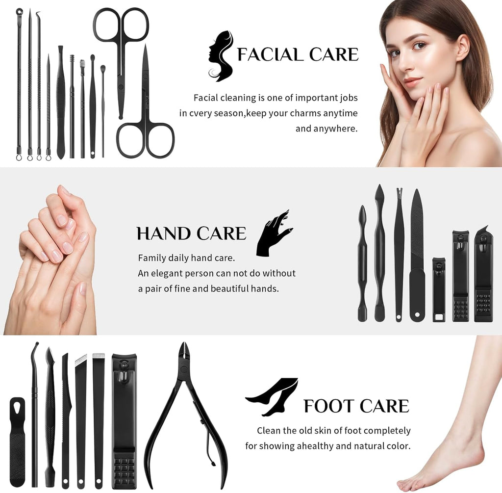 Manicure Set Professional Nail Clipper Kit-26 Pieces Stainless Steel Manicure Kit,Nail Care Tools with Luxurious