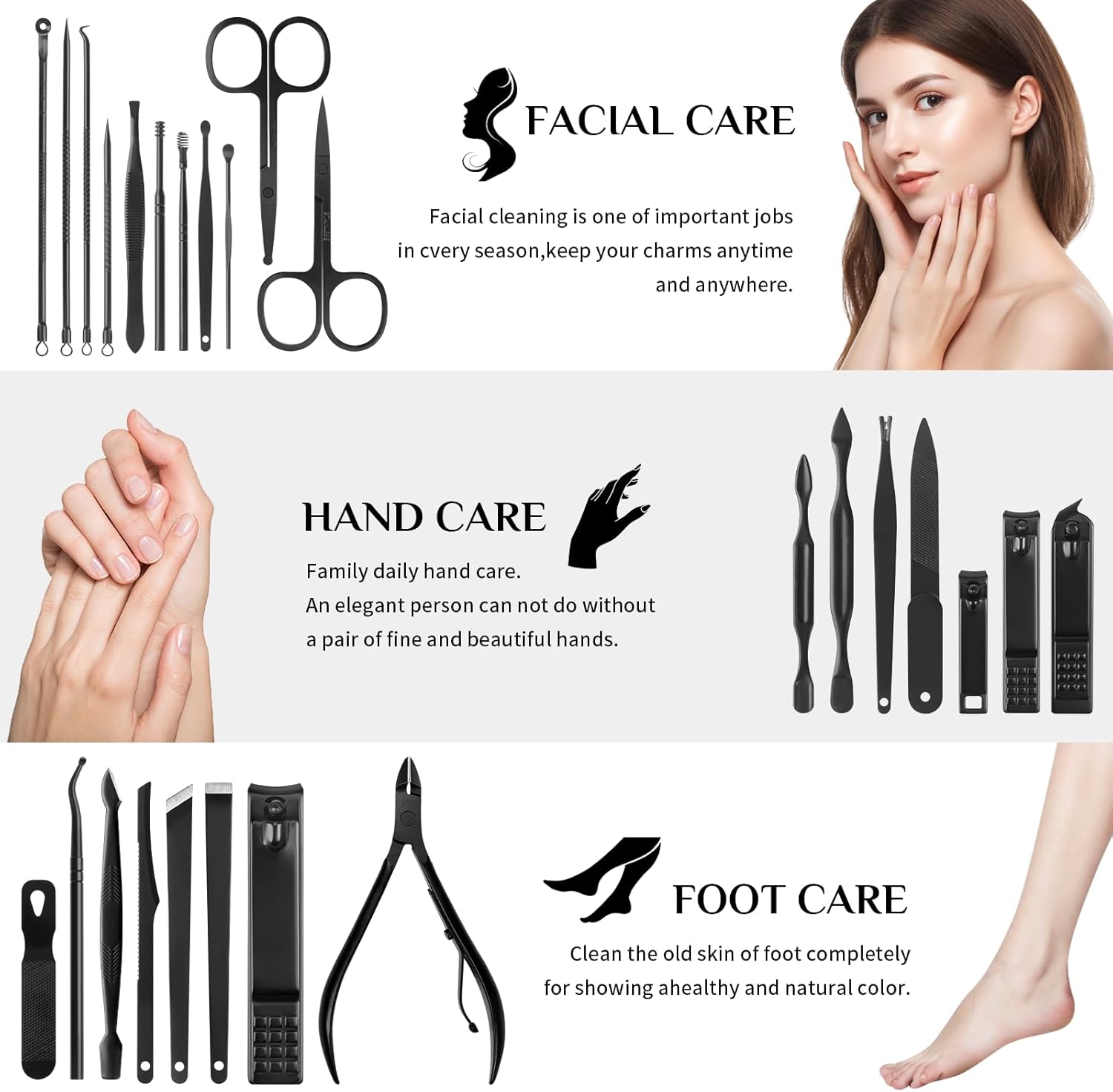 Manicure Set Professional Nail Clipper Kit-26 Pieces Stainless Steel Manicure Kit,Nail Care Tools with Luxurious