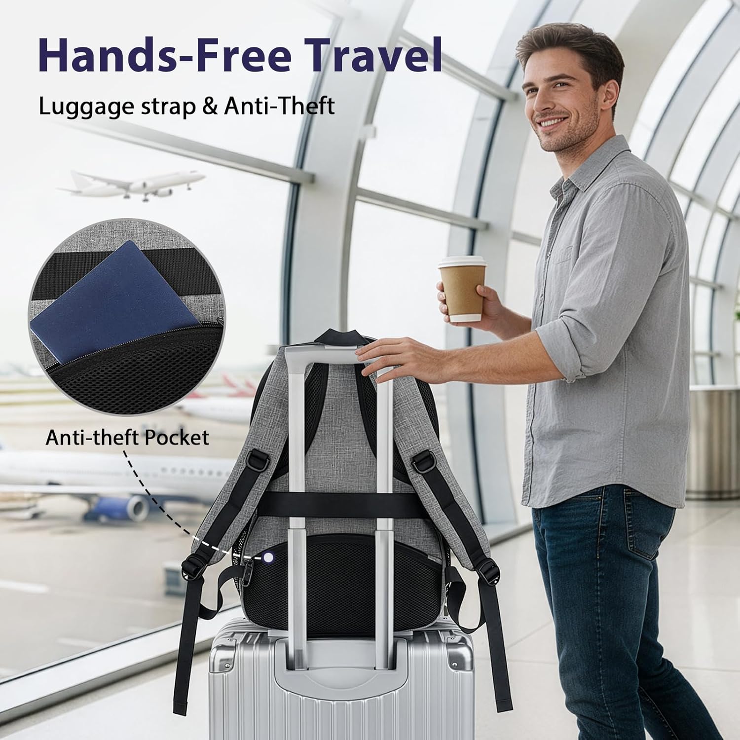 Travel Laptop Backpack, 17 Inch Work TSA Approved Carry on Backpack, Large Computer Business Bag for Men Women with