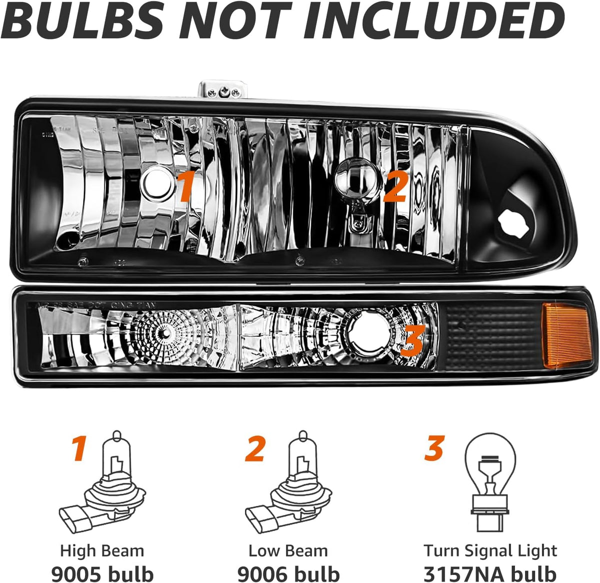 Headlights Assembly for 1998-2004 Chevy S10 Pickup, 1998-2005 Chevy Blazer