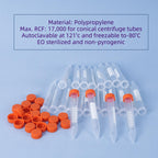 15ml Conical Centrifuge Tubes,25-Pack Sterile Polypropylene Test Tubes with Leak-Proof Screw Caps & Graduated Marks