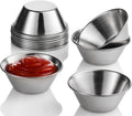 Small Sauce Cups, Stainless Steel Ramekin Dipping Sauce Cup, Commercial Grade Individual Round Condiment cups (12