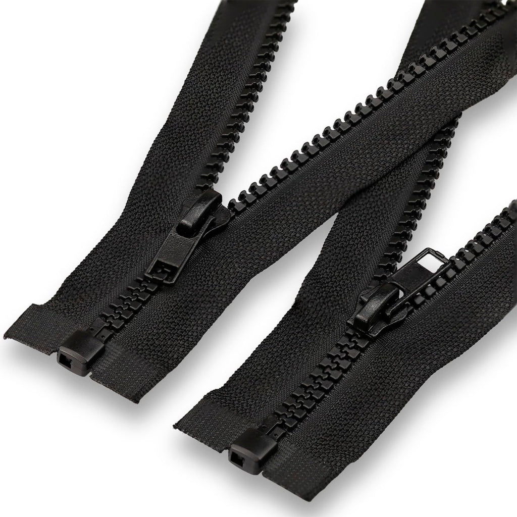 #5 2 Pcs 22 inch Black Separating Plastic Zipper Replacement
