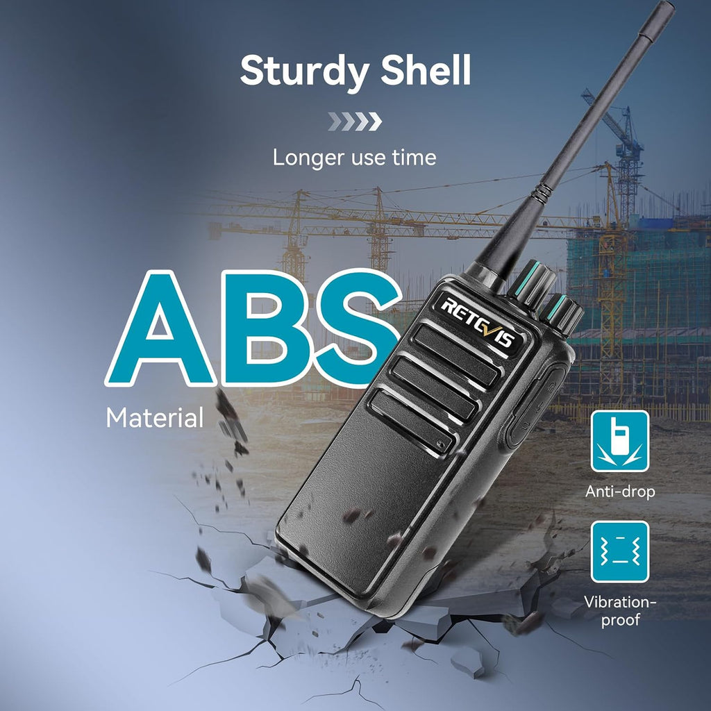 RB29 2 Way Radio Long Range, FRS Two Way Radios with Shoulder Mic | Rugged Walkie Talkies for Worksite Construction