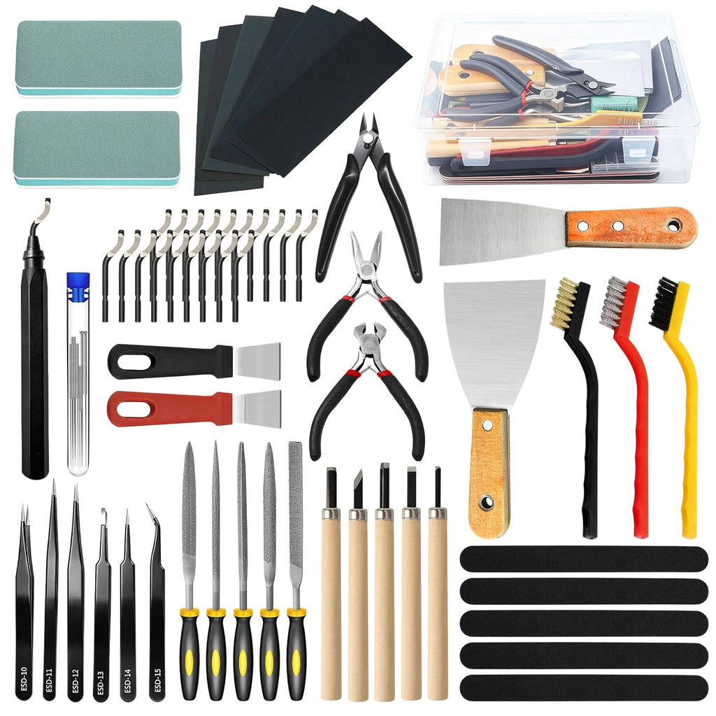 82 Pcs 3D Printer Tool Kit with Deburring Tool for FDM/SLA Printers | 3D Printer Accessories Includes Nozzle
