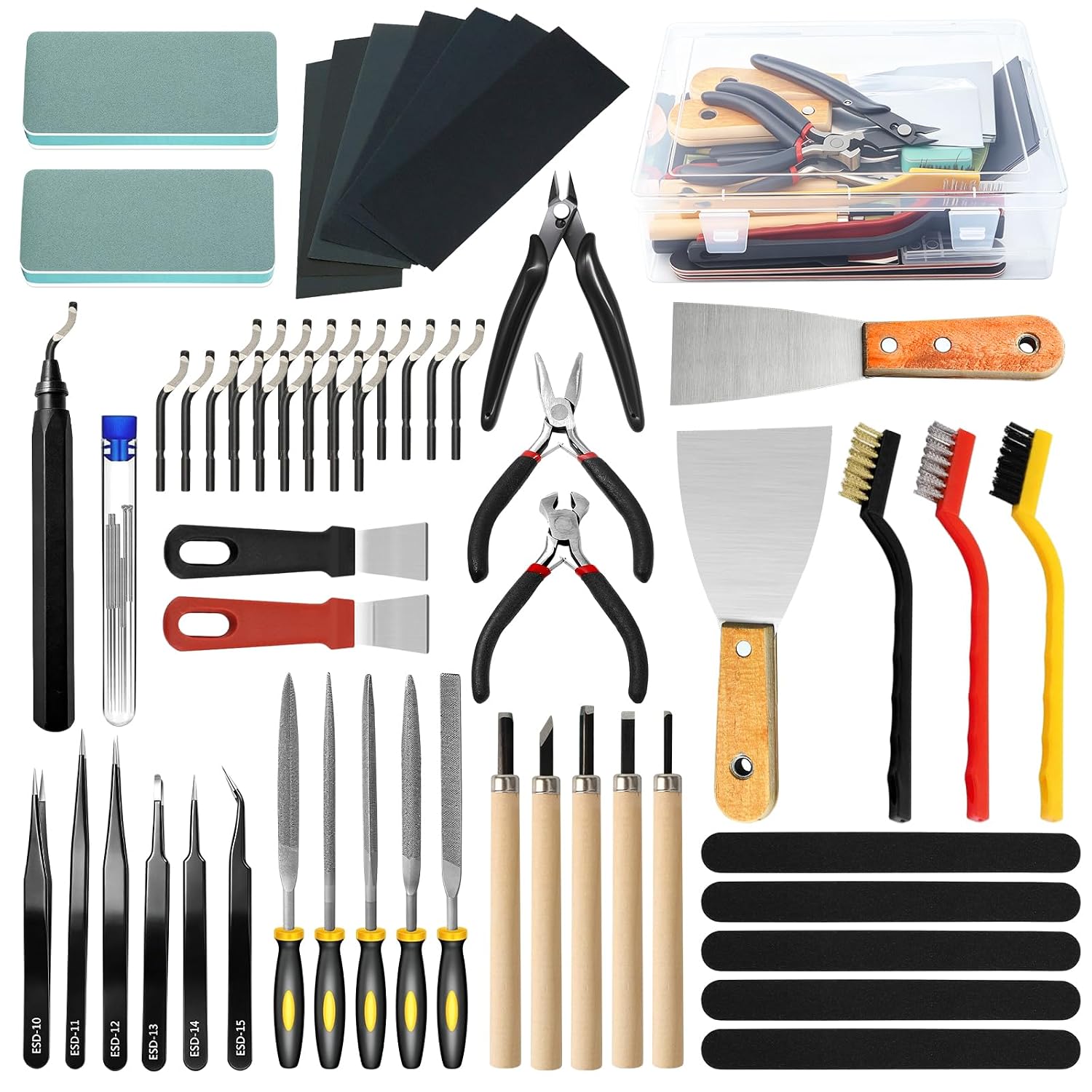 82 Pcs 3D Printer Tool Kit with Deburring Tool for FDM/SLA Printers | 3D Printer Accessories Includes Nozzle
