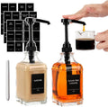 16 oz 2 Pack Glass Coffee Syrup Dispenser with 1/4oz Black Pump