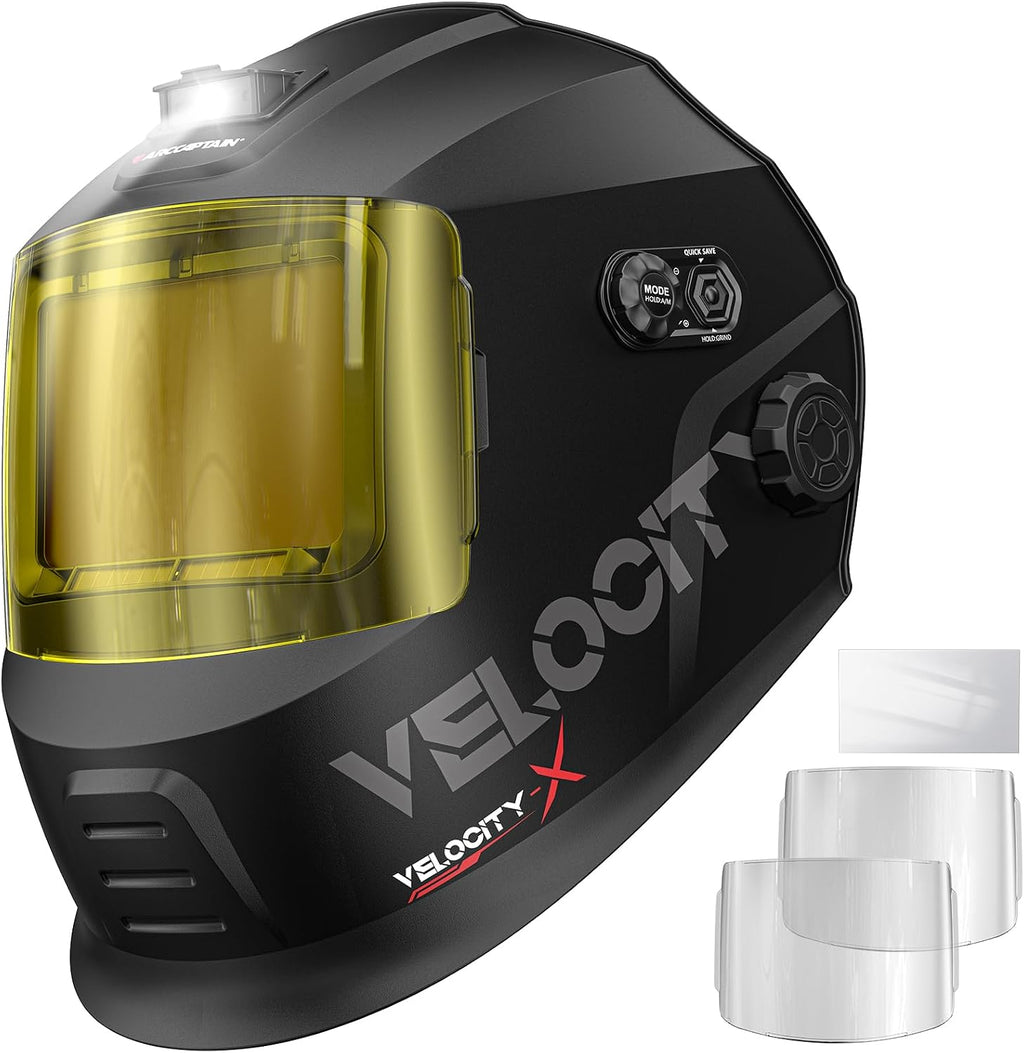 Intelligent Auto-Darkening Welding Helmet, 4.6" x 3.2" Screen | True Color 1/1/1/1 / 1/30000s Response / Internal