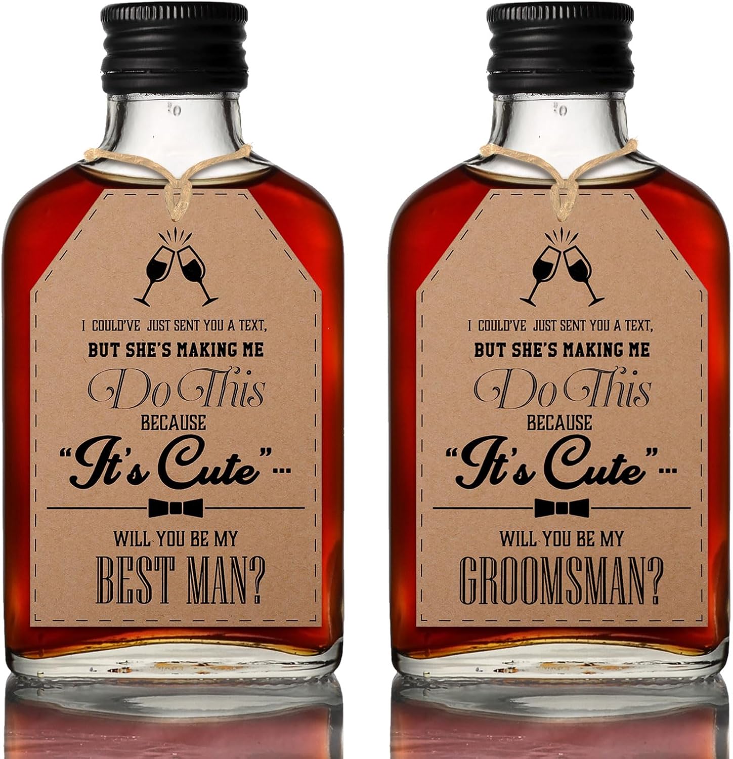 10 Pcs Groomsman Proposal Card Label Set Groomsman Gift and Bridesmaid Gift 6" x 4" Proposal Box Hang Tag Bottle