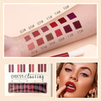 Matte Liquid Lipstick Set - 12 Pcs Long Lasting & Waterproof Lipstick Kit, Non Transfer Lip Stain with Nude, Dark Red
