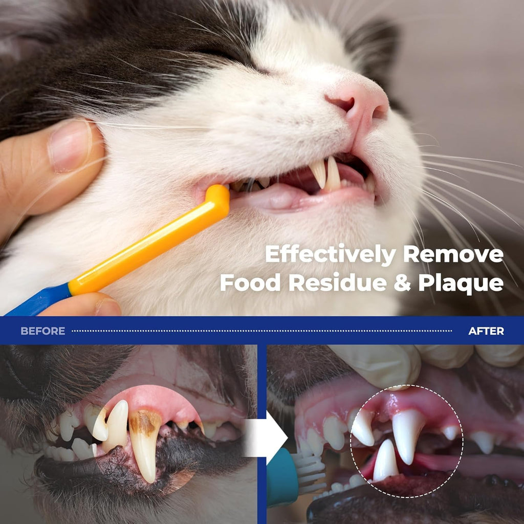 Pet Toothbrush for Cats & Dogs, 4mm Precision Head (Deep Point)