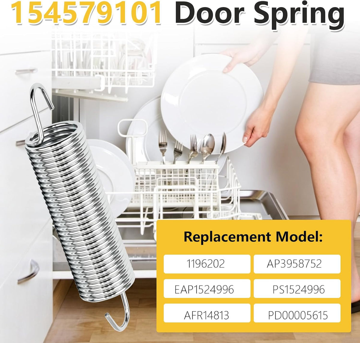 2 Pack Dishwasher Door Spring 154579101 For Frigidaire Electrolux Kenmore